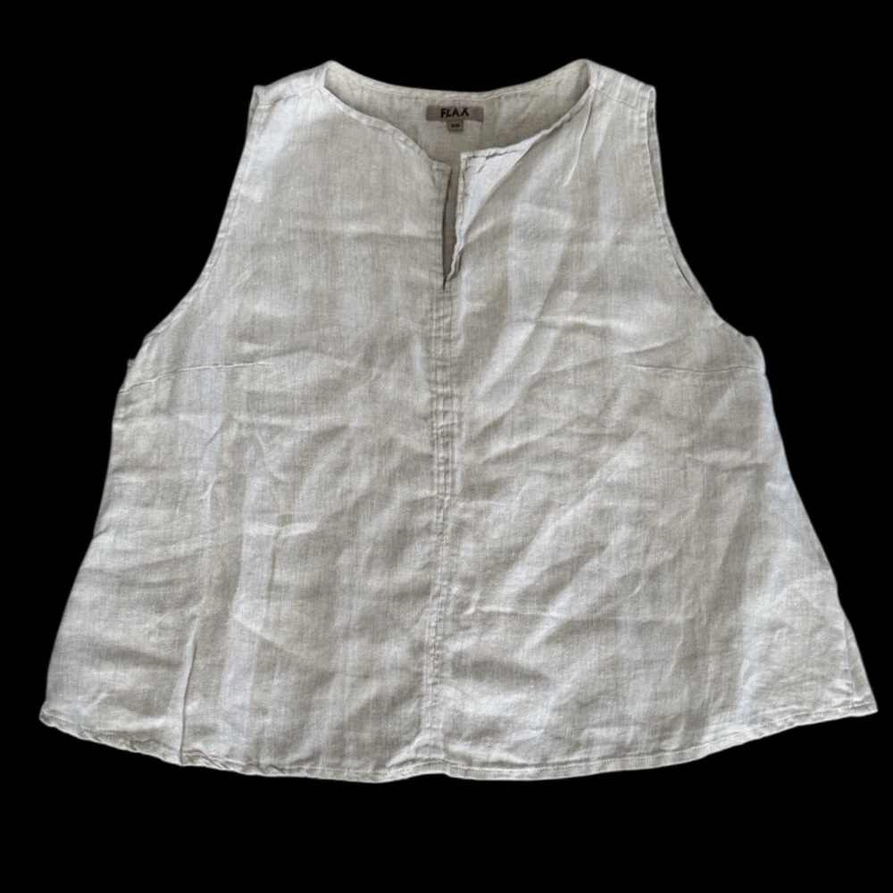 Flax Sleeveless Linen Top in Off-White